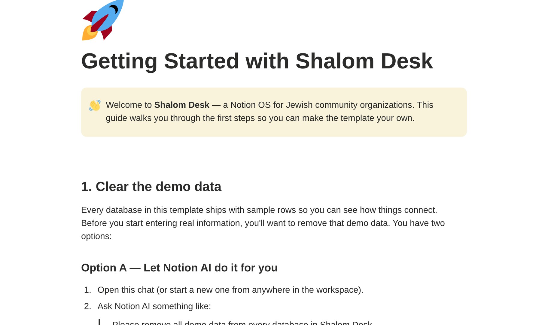 Screenshot: Getting Started